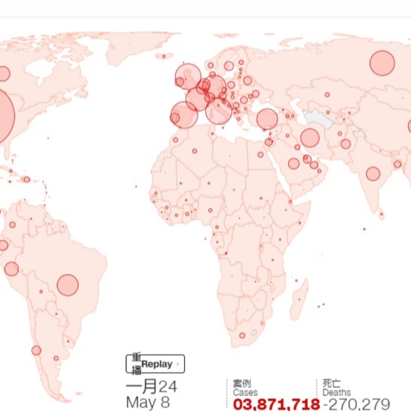 Seguimiento de la propagación global del coronavirus