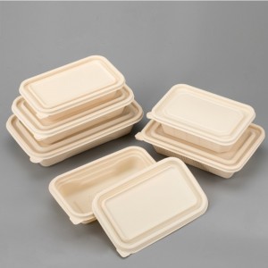 Contenedores de almacenamiento de alimentos desechables compostables ecológicos de forma cuadrada para llevar almidón de maíz contenedor de alimentos biodegradables