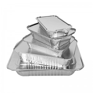 Envase de comida para llevar de papel de aluminio de uso alimentario desechable Fiambrera de comida de papel de aluminio biodegradable