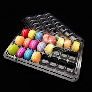 Fiambrera degradable del caramelo claro de la caja de los macarons de los tamaños de encargo al por mayor