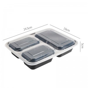 Envase de plástico desechable redondo PP para entrega de alimentos, envase de almacenamiento de plástico, fiambrera con tapa